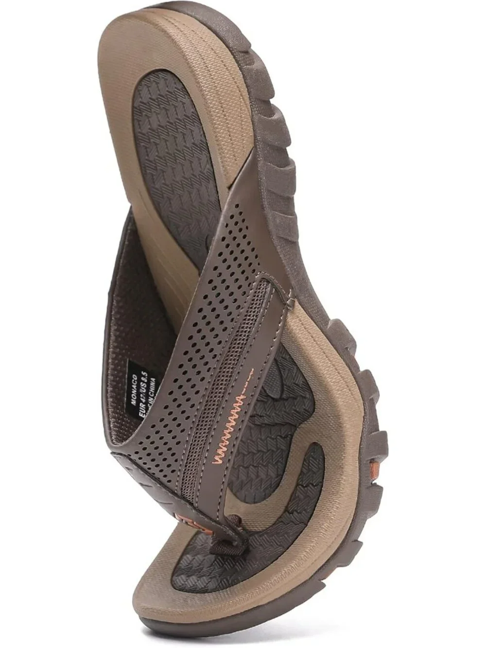 Men's Coffee Flip-flops Thongs Sandals Durable Comfort Slippers For Casual
